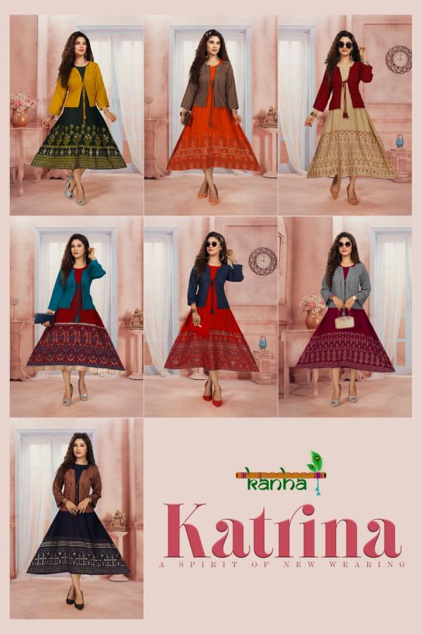 Kanha Katrina Rayon Print Designer Exclusive Kurti Collection